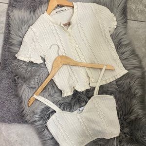 ZARA TWO PIECE CARDIGAN SET
